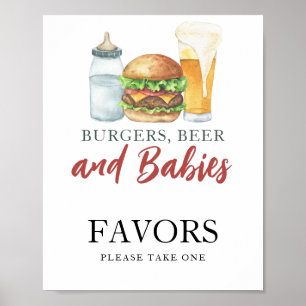 Baby-Shower-Geschenke Burger und Flasche Poster