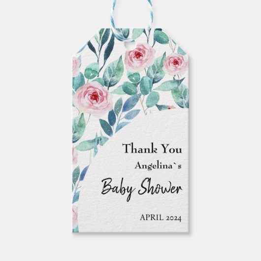 Baby Shower Geschenktafel mit niedlicher Aquarellg Geschenkanhänger (Vorderseite)
