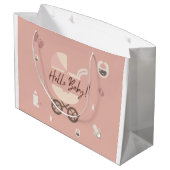 Baby-Shower-Geschenktasche Große Geschenktüte (Rückseite Schrägansicht)