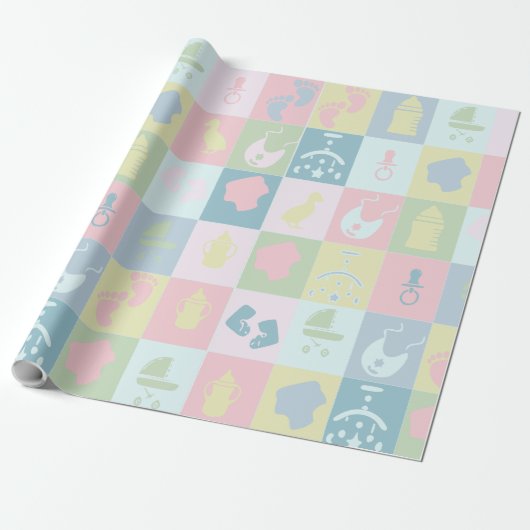 Baby-Shower-Geschenkverpackungspapier Geschenkpapier (Ungerollt)