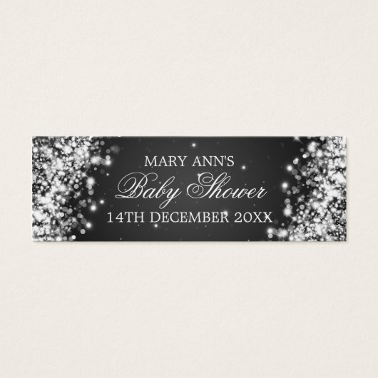 Baby Shower Gevor Tag Sparkling Wave Black (Vorderseite)
