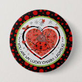 Baby-Shower-Gewinner Glücksbringer Marienkäfer Button (Vorderseite)