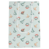 Baby Shower Gift Bag Mixed Dinosaur Pattern Party Mittlere Geschenktüte (Rückseite)