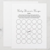 Baby Shower Gift Bingo Game Briefbogen (Vorne/Hinten)