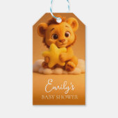 Baby Shower Gift Tag – Little Lion & Star Geschenkanhänger (Vorderseite)