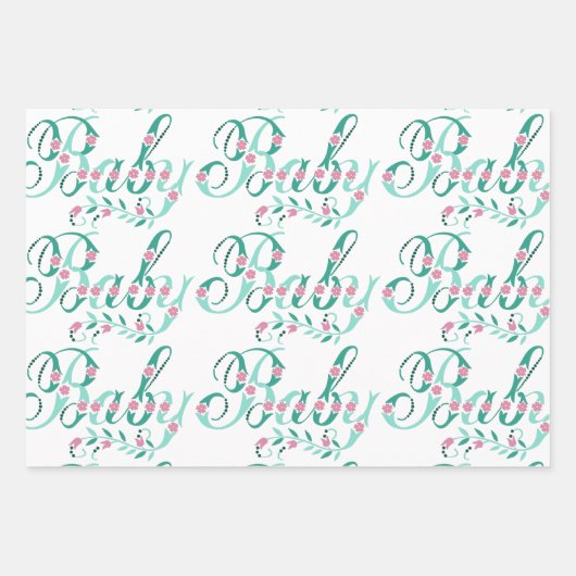 Baby shower gift wrapping paper sheet geschenkpapier set (Vorderseite 3)