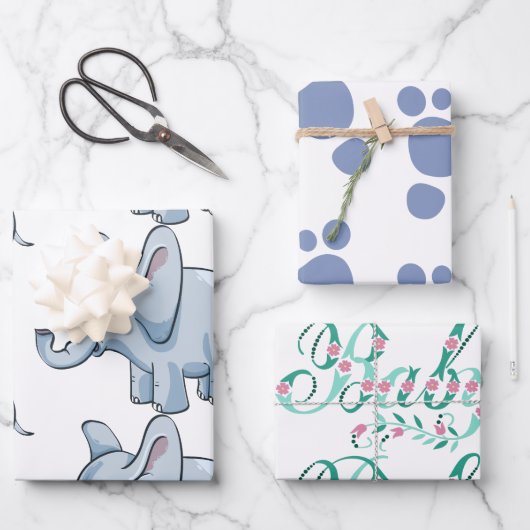 Baby shower gift wrapping paper sheet geschenkpapier set (Vorderseite)
