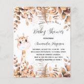 Baby Shower giraffe eucalyptus - Haushaltseinladun Flyer (Vorne)