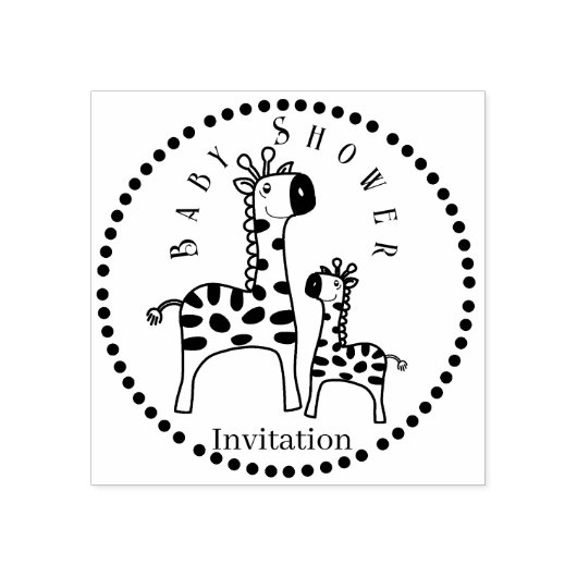Baby Shower Giraffe Rubber Briefmarke Gummistempel (Prägung)