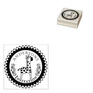 Baby Shower Giraffe Rubber Briefmarke Gummistempel