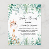 Baby Shower Giraffe Safari Einladung (Vorderseite)