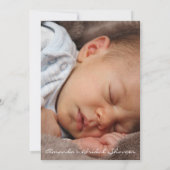 Baby Shower Girl Boy Feet Glitzer Foto Gold Einladung (Rückseite)