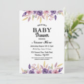 Baby Shower Girl Boy Gender Reveal Floral Einladun Einladung (Stehend Vorderseite)