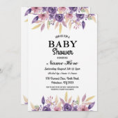 Baby Shower Girl Boy Gender Reveal Floral Einladun Einladung (Vorne/Hinten)