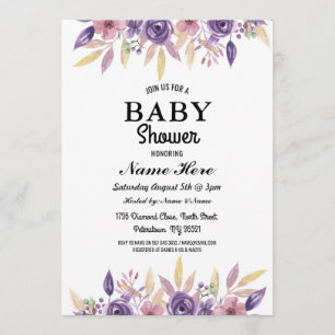 Baby Shower Girl Boy Gender Reveal Floral Einladun Einladung