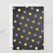 Baby Shower Girl Boy Invite Gold Lila Pink Black Einladung (Rückseite)