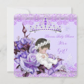 Baby Shower Girl Butterfly Lilac Lavender Rose Einladung (Vorderseite)