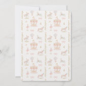 Baby Shower Girl Carousel Fairytale Bows Pink Einladung (Rückseite)