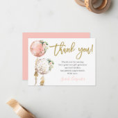 Baby Shower Girl danke Mitteilungskarte (Vorderseite/Rückseite Beispiel)