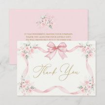 Baby Shower Girl Dankeschön Card mit Buggy