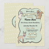 Baby Shower Girl Deer Polka Dot Einladung (Vorne/Hinten)