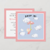 Baby Shower Girl Einladung (Vorne/Hinten)