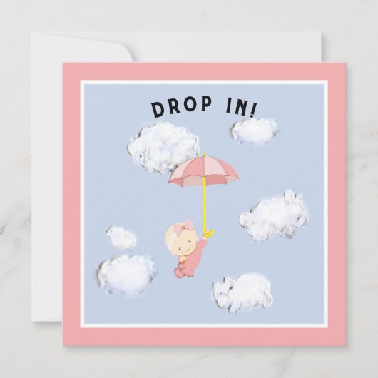 Baby Shower Girl Einladung (Vorderseite)