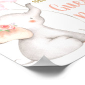 Baby Shower Girl Elephant Gästebuch (Ecke)