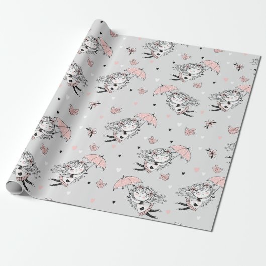 Baby Shower Girl Geschenkpapier (Ungerollt)