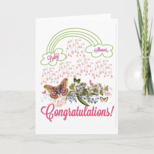Baby Shower Girl Gratulations Card Karte (Vorderseite)