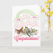 Baby Shower Girl Gratulations Card Karte (Gelbe Blume)