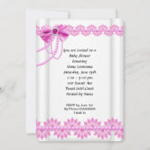 Baby Shower Girl Hot Pink Baby Showlace 2 Einladung (Rückseite)