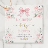 Baby Shower Girl mit Bogen Geschenkanhänger (Vorderseite)