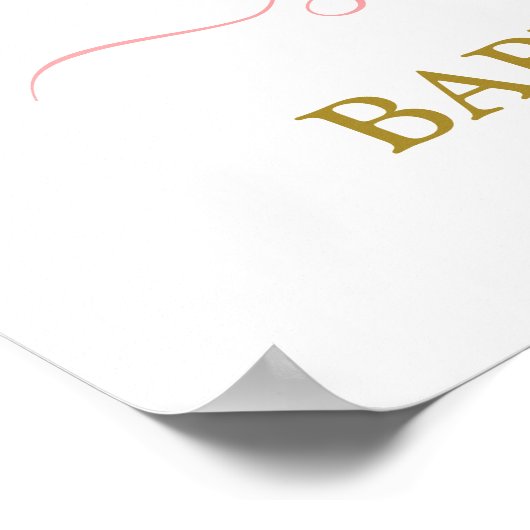 Baby Shower Girl Par-Tee Begrüßungszeichen Poster (Ecke)