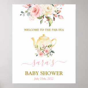 Baby Shower Girl Par-Tee Begrüßungszeichen Poster