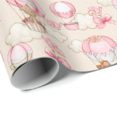 Baby Shower Girl Pink Geschenkpapier (Rolleneckpunkt)