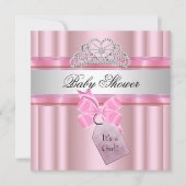 Baby Shower Girl Pink Princess Black Einladung (Vorderseite)