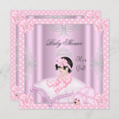 Baby Shower Girl Pink Princess Tiara Einladung (Vorne/Hinten)