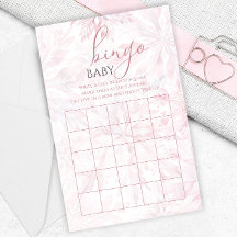 Baby Shower Girl Pink Snowflake Bingo Spiel