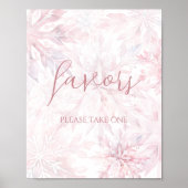 Baby Shower Girl Pink Snowflake Gevor Poster (Vorne)