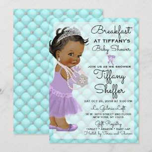 Baby Shower Girl Princess Diamonds Pearls Einladung