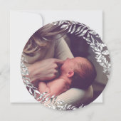Baby Shower Girl Silver Gray Royal Foto Boy New Einladung (Rückseite)