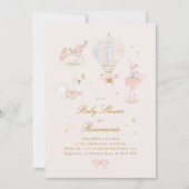 Baby Shower Girl Star Princess Fairytale Ballerina Einladung (Vorderseite)