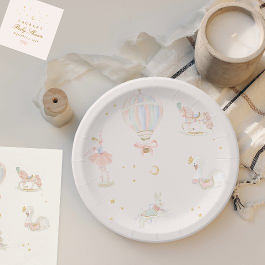 Baby Shower Girl Star Princess Fairytale Ballerina Pappteller