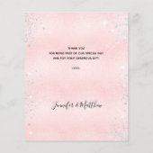 Baby Shower Girl Teddy Bär Pink Dankeschön Karte (Rückseite)