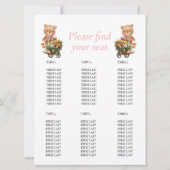 Baby Shower Girl Teddy Floral Rustikale Grafik Einladung (Vorderseite)