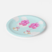 Baby Shower Girl Twins Dekoration Pappteller (Schrägansicht)