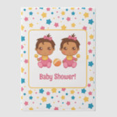 Baby Shower Girl Twins Stars Dunkle Beilage Pergament Einladungen (Vorderseite)
