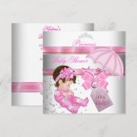 Baby Shower Girl White Pink Princess Tiara