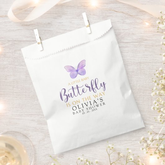 Baby shower girl with Butterfly theme  Geschenktütchen (Ausgeschnitten)